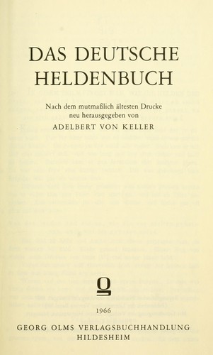 Das deutsche Heldenbuch by Adelbert von Keller cover