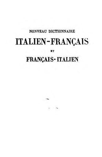Nouveau dictionnaire italien-français et français-italien by  cover
