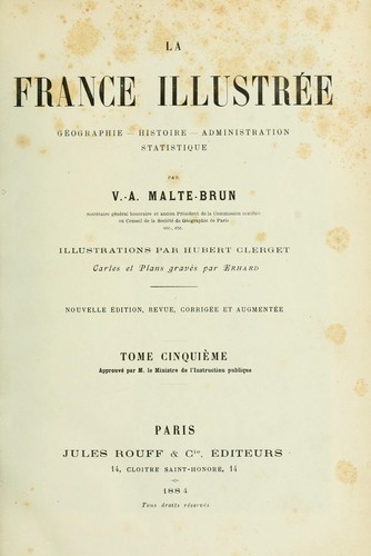 La France illustrée by Victor Adolfe Malte-Brun cover