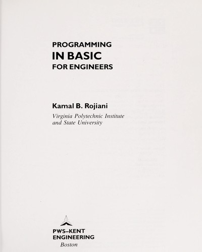 Programming in BASIC for engineers