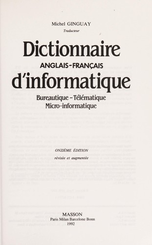 Dictionnaire d'informatique