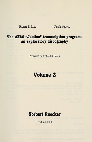 The AFRS "Jubilee" transcription programs