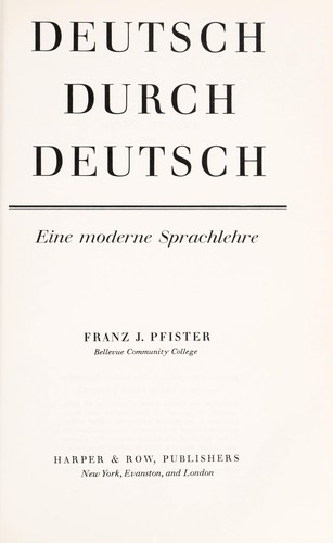 Deutsch durch Deutsch by Franz Josef Pfister cover
