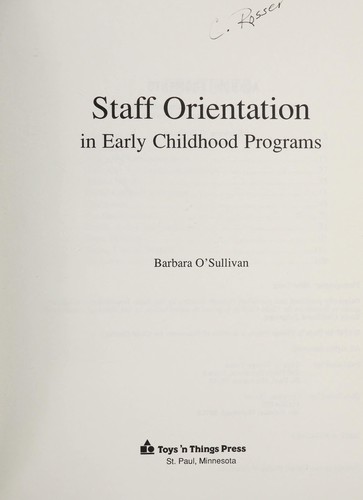 Staff orientation in early childhood programs
