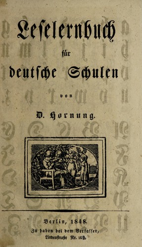 Leselernbuch für deutsche schulen by D. Hornung cover