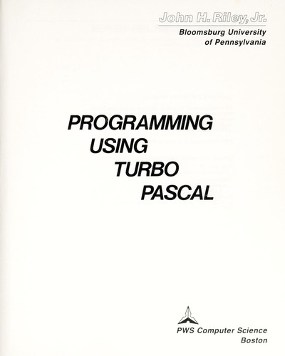 Programming using Turbo Pascal
