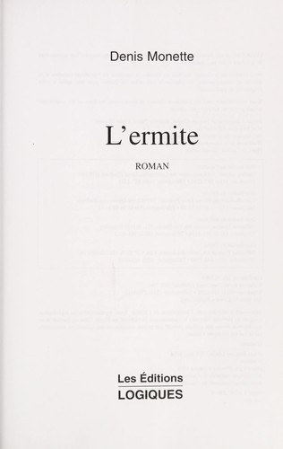 L'ermite by Denis Monette cover