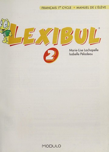 Lexibul by Marie-Lise Lachapelle cover