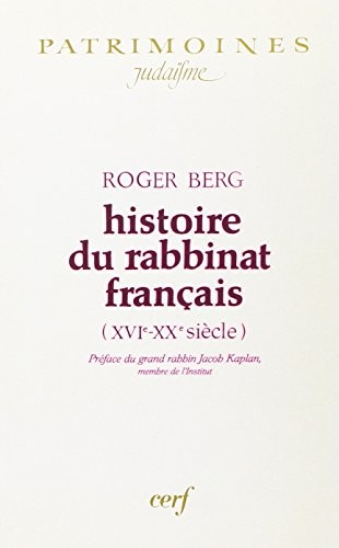 Histoire du rabbinat français by Roger Berg cover