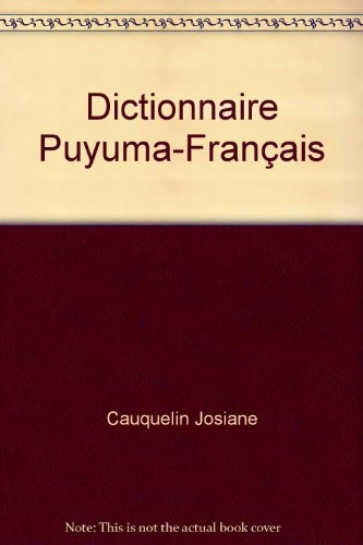 Dictionnaire puyuma-français by Josiane Cauquelin cover