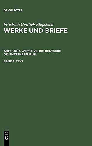 Die deutsche Gelehrtenrepublik by Friedrich Gottlieb Klopstock cover