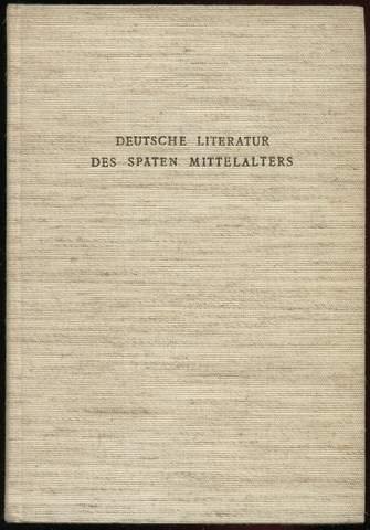 Deutsche Literatur des späten Mittelalters by Hamburger Colloquium (1973) cover