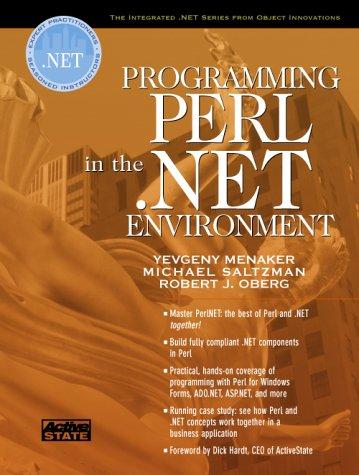 Programming Perl in the .NET environment by Yevgeny Menaker, Michael Saltzman, Robert J. Oberg cover