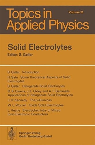 Solid Electrolytes (Topics in Applied Physics)