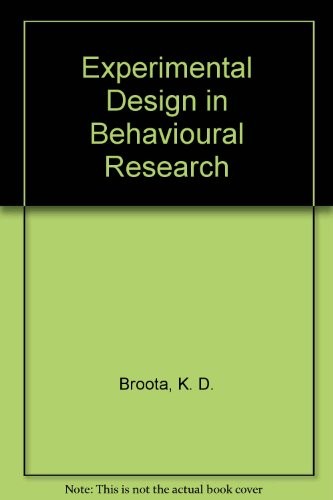 Experimental design in behavioural research