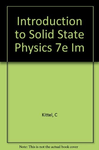 Introduction to Solid State Physics 7e Im by C Kittel cover