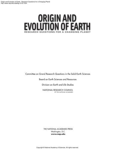 Origin and evolution of Earth