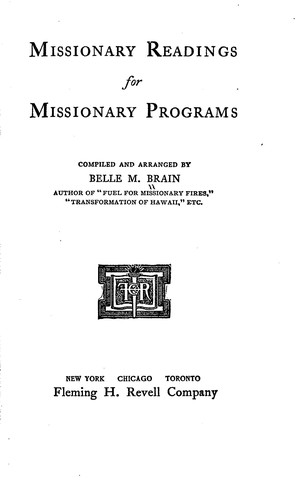 Missionary readings for missionary programs
