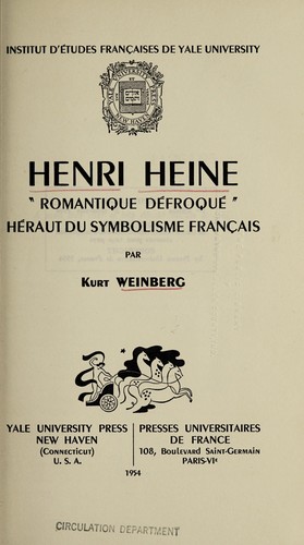 Henri Heine by Kurt Weinberg cover