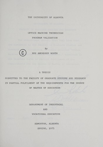 Office machine technician program validation