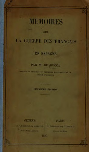 Mémoires sur la guerre des Français in Espagne by Albert Jean Michel Rocca cover