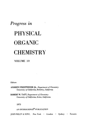 Progress in physical organic chemistry
