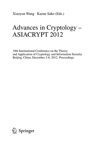 Advances in Cryptology – ASIACRYPT 2012