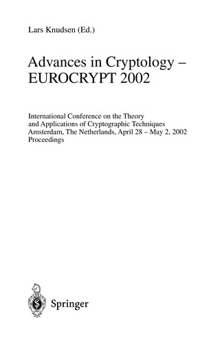 Advances in Cryptology EUROCRYPT 2002 00