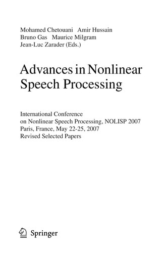 Advances in nonlinear speech processing