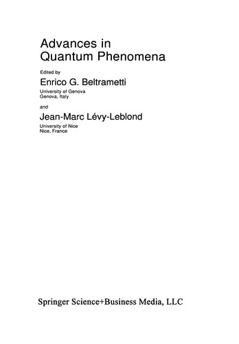 Advances in Quantum Phenomena