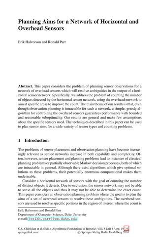 Algorithmic foundations of robotics VIII
