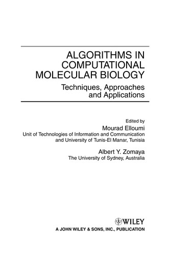 Algorithms in computational molecular biology by Mourad Elloumi cover