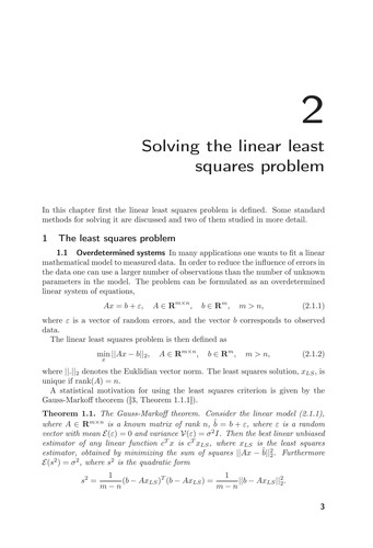 Algorithms for a partially regularized least squares problem