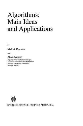 Algorithms: Main Ideas and Applications