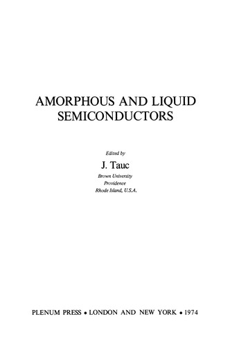 Amorphous and Liquid Semiconductors
