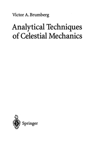 Analytical Techniques of Celestial Mechanics