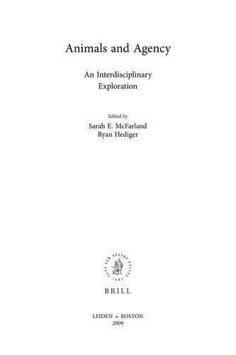 Animals and agency by Sarah E. McFarland, Ryan Hediger cover