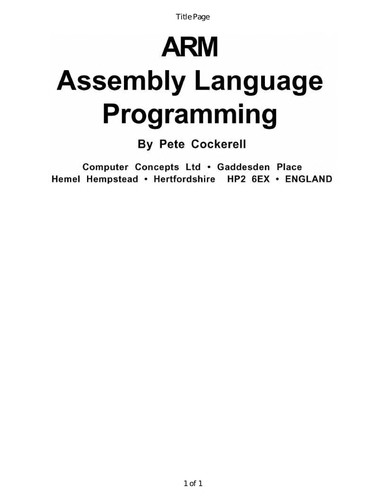 ARM assembly language programming