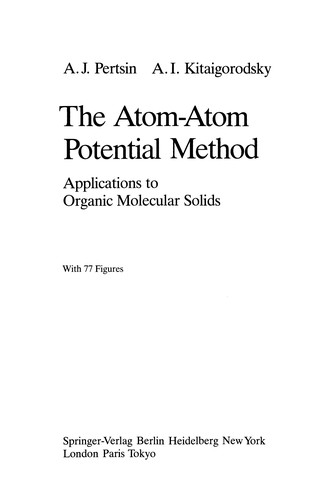 The Atom-Atom Potential Method by Alexander J. Pertsin cover