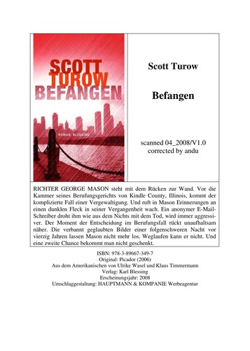 Befangen by Scott Turow cover