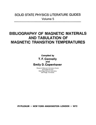 Bibliography of Magnetic Materials and Tabulation of Magnetic Transition Temperatures