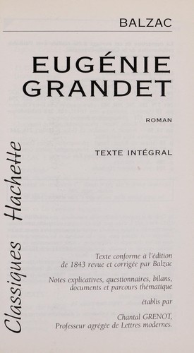 Eugenie Grandet by Honoré de Balzac cover