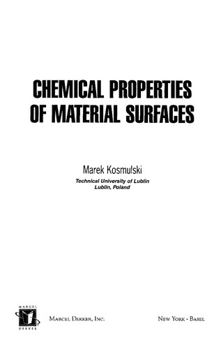 Chemical properties of material surfaces