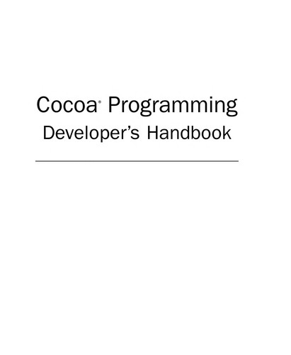 Cocoa programming developer's handbook