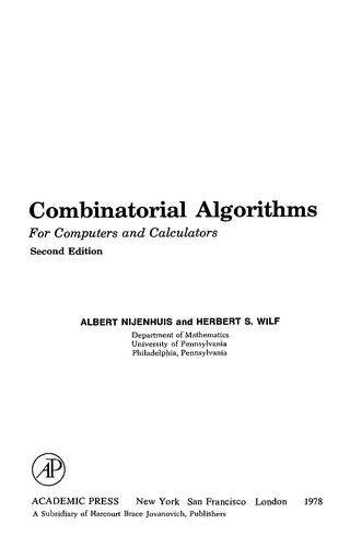 Combinatorial algorithms for computers and calculators