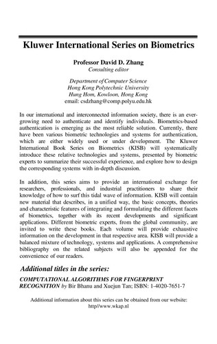 Computational algorithms for fingerprint recognition by Bir Bhanu, Xuejun Tan cover