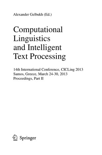 Computational Linguistics and Intelligent Text Processing
