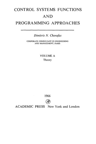 Control systems functions and programming approaches by Chorafas, Dimitris N. cover