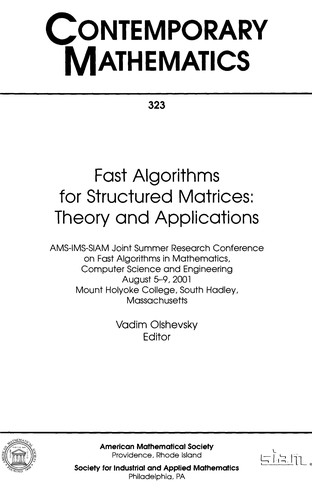 Fast algorithms for structured matrices