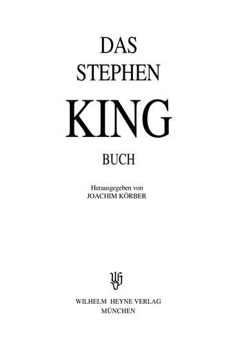 Das Stephen-King-Buch by Stephen King, Joachim Körber cover